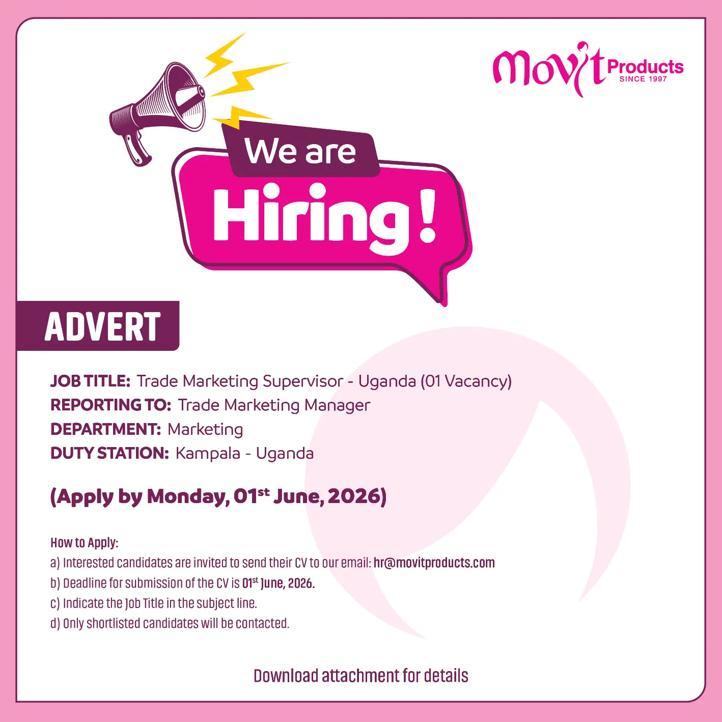 Movit Products Job Advert - TMS - 26th May 2026 (1)